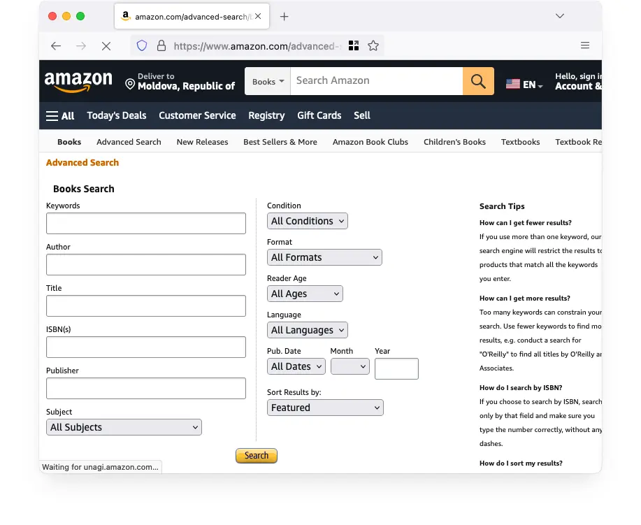Amazon's Advanced Book Search