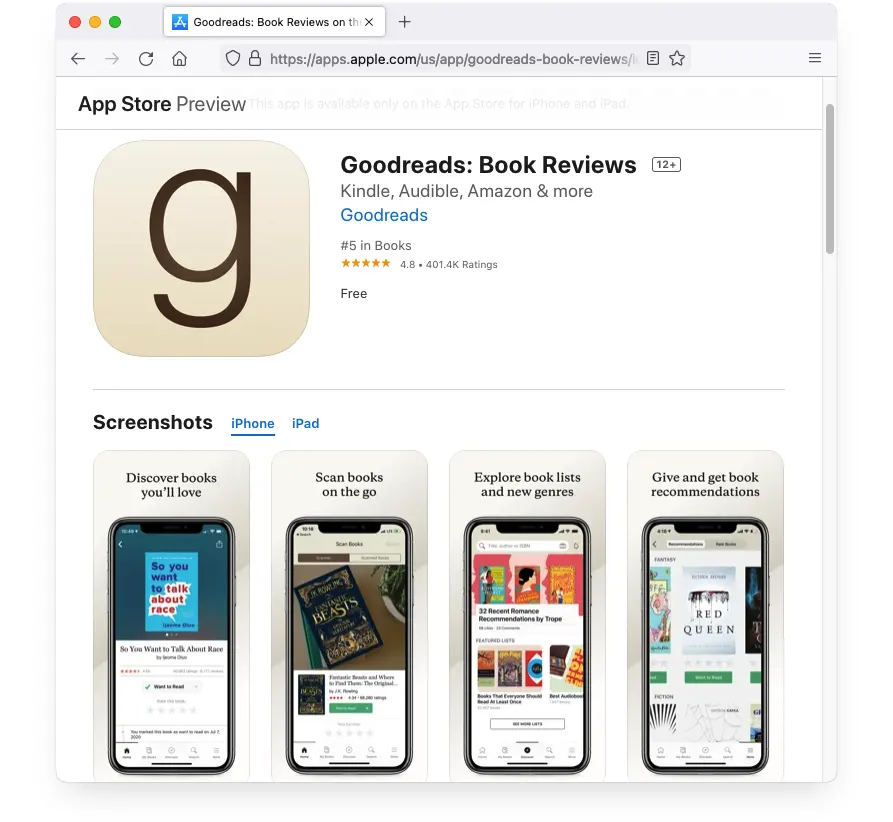 Goodreads App