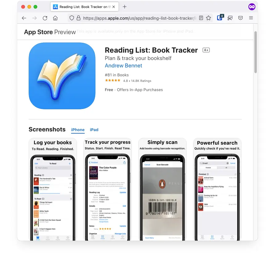 Reading List app