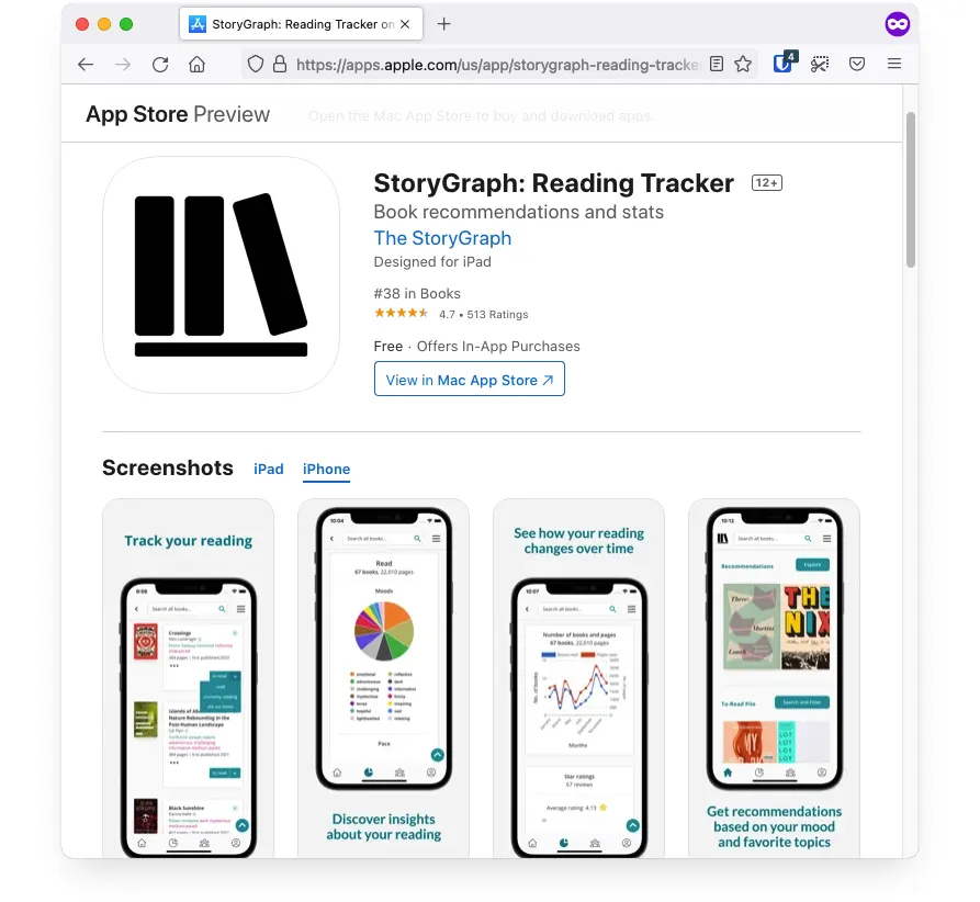 The Storygraph App